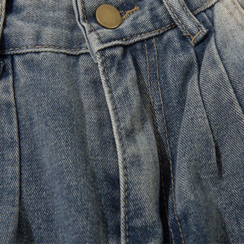 Multi-Pockets Retro Loose Pants