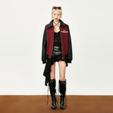 Leather Patchwork Contrast Color Jacket