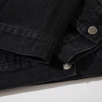 Vintage Washed Black Denim Jacket