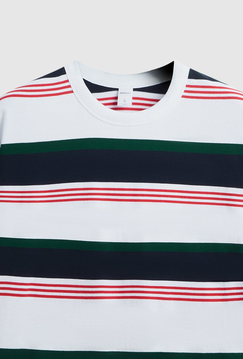 Loose Striped Contrast T-shirt