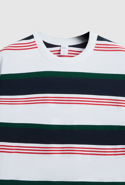 Loose Striped Contrast T-shirt