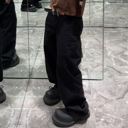 Baggy Black Straight Pants