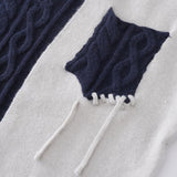 Loose Knitted Color Block Sweater