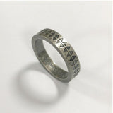 Retro Etched Sawtooth Ring