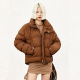 Women's Pleated Short padded Puffer Jacket