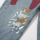 Colorful Graffiti Denim Jeans