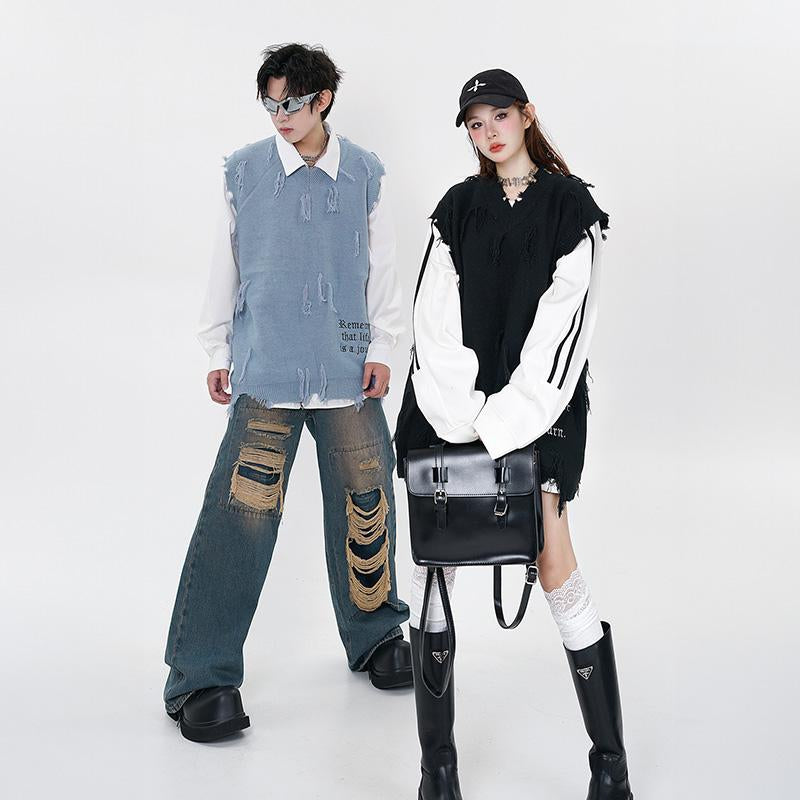 Stitched Vest Sleeveless Sweater