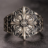 Iris Silver Carved Flower Ring