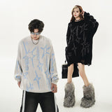 Loose Knitted Patches Ripped Sweater