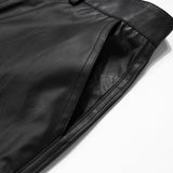 Leather Black Wide-Leg Pants