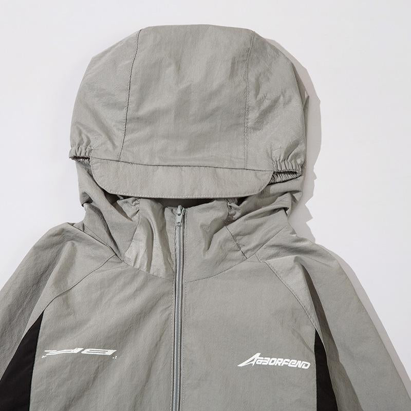 Color Contrast Zip-up  Windbreaker Jacket