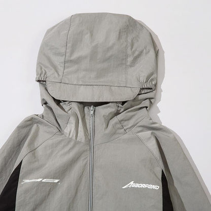 Color Contrast Zip-up  Windbreaker Jacket