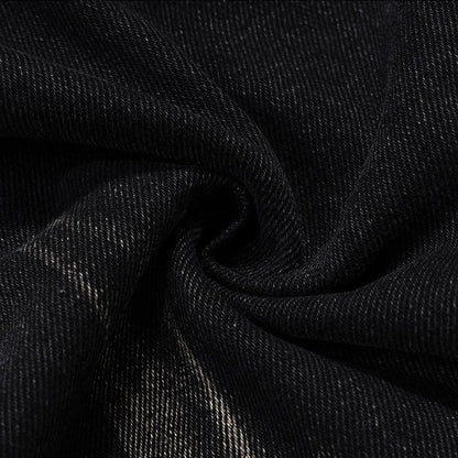 Laser Texture Straight Denim Pants