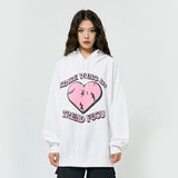 Cracked Heart Letter Print Hoodie