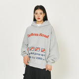 "Endless Road" Letter Print Hoodie