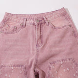 Wide-leg Baggy Splash Glitter Jeans