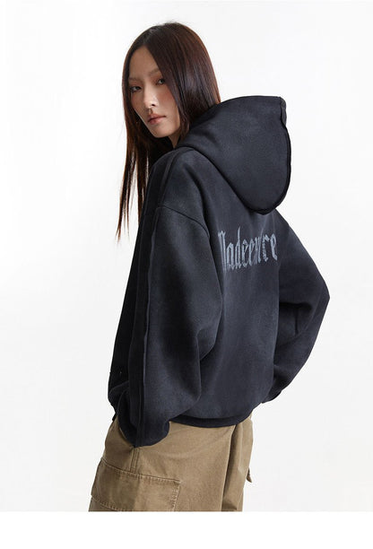 Y2K Washed Shield Emblem Hoodie