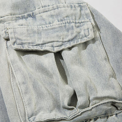 Wide-leg Multi Pockets Denim Jeans