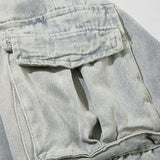 Wide-leg Multi Pockets Denim Jeans