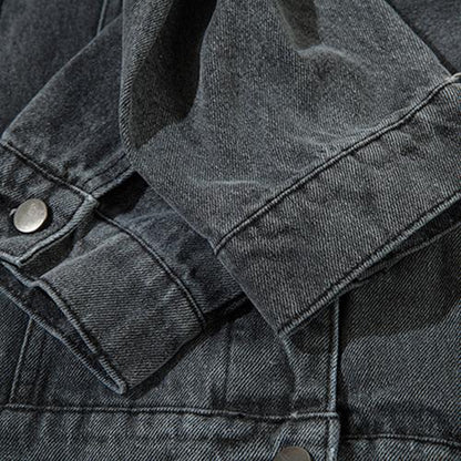 "Bullet" Letter print Washed Jacket