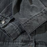 "Bullet" Letter print Washed Jacket