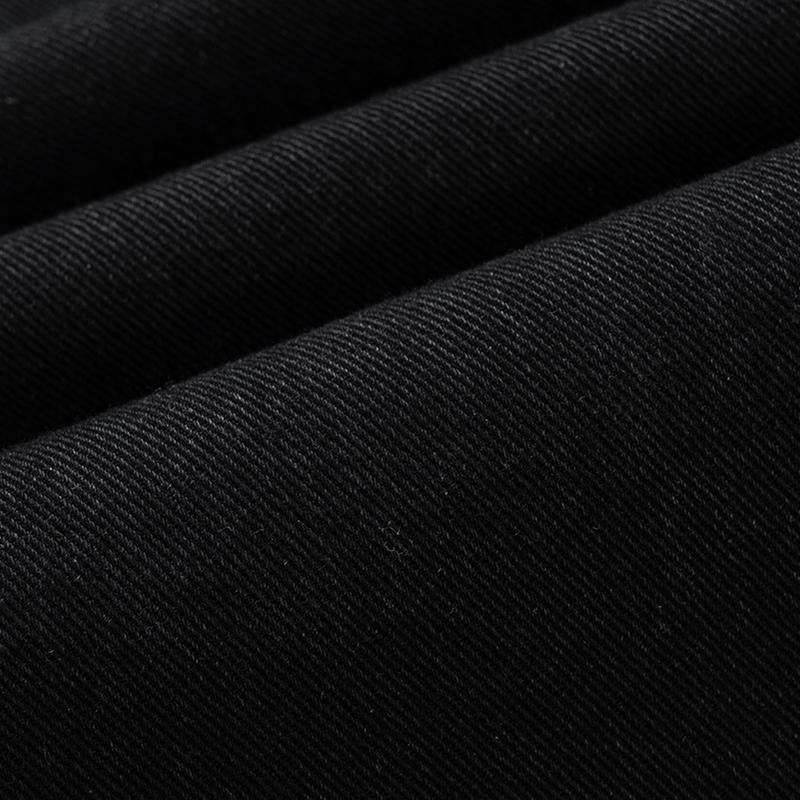 Black Solid Straight Jeans