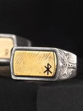 Retro Etched Sawtooth Ring