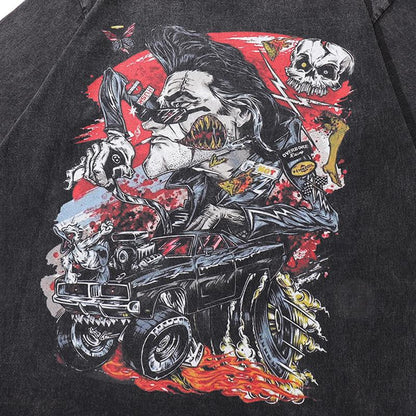 Loose Angry Anime Printed T-Shirt