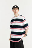 Loose Striped Contrast T-shirt