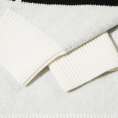 Y2K Star Knitted Polo Sweater