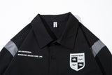 Graphic Patchwork Button-Up T-shirt
