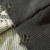 Hole Fringed Star Sweater