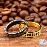 Retro Etched Sawtooth Ring