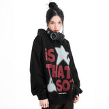 Vintage Star Graphic Letter Print Hoodie