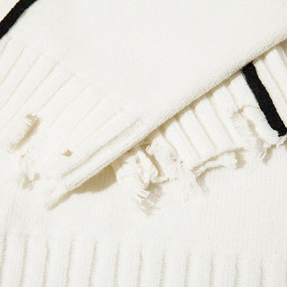 Letter Ripped Sweater