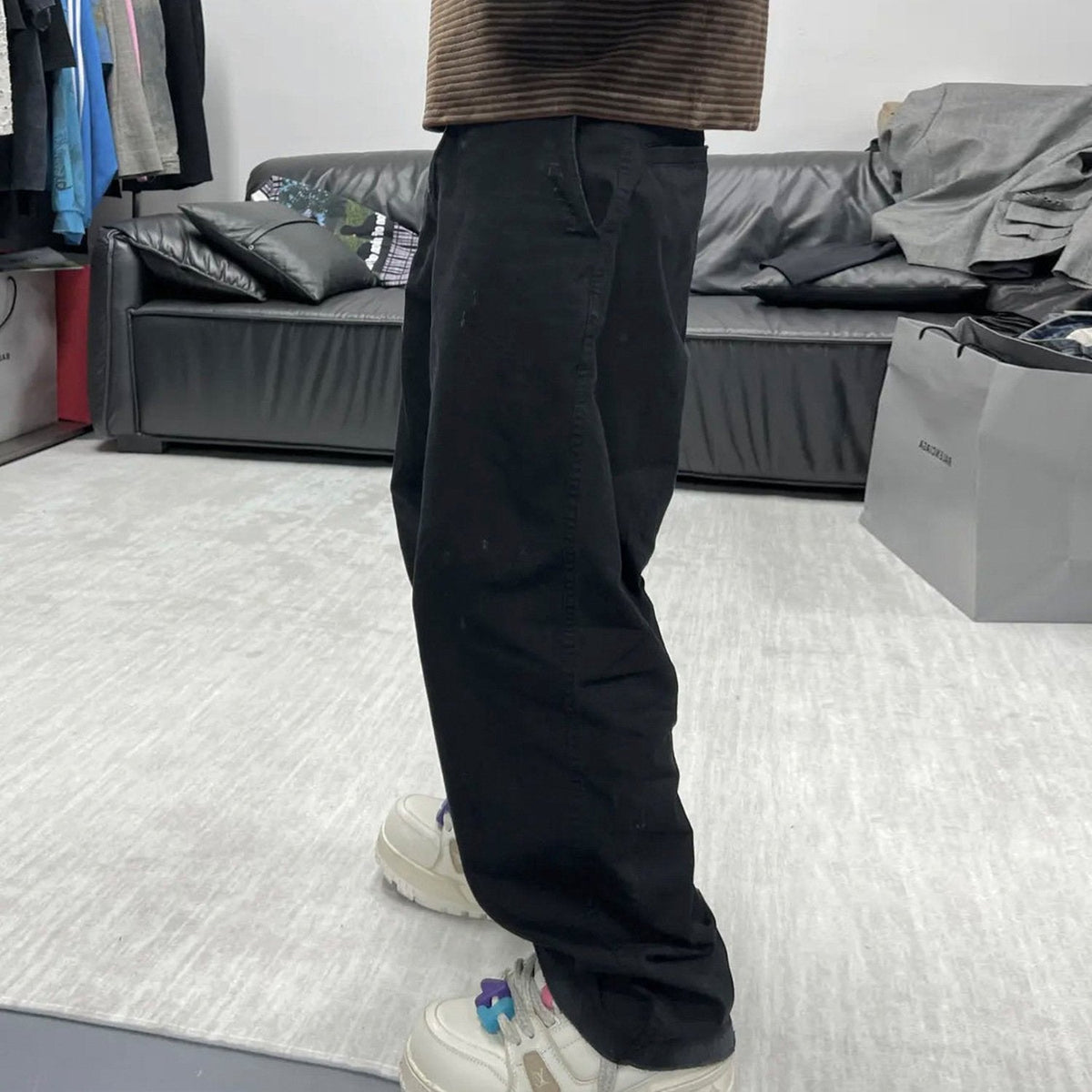 Baggy Black Straight Pants