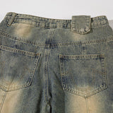 Striped Multi Pocket Baggy Denim Jeans