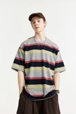Loose Striped Contrast T-shirt