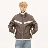 Motorcycle Fur Zip-up Jacket