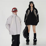 Retro Patchwork Zip-up Windbreaker Jacket