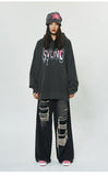 Loose Letter Print Hoodie