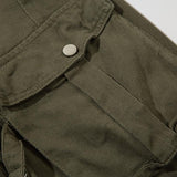 Belted Pockets Denim Cargo Jeans