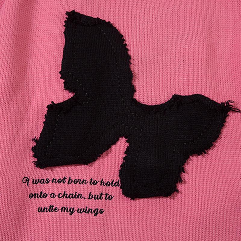 Butterfly Embroidery Loose Sweater
