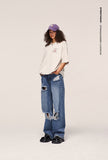 Loose Denim Ripped Washed Jeans
