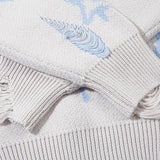Loose Knitted Patches Ripped Sweater