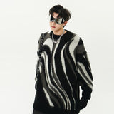 Loose Contrast Print Sweater