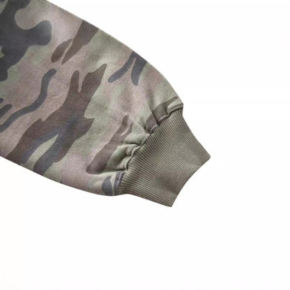 Y2K Zip-up Print Camouflage Hoodie