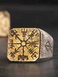 Retro Etched Sawtooth Ring