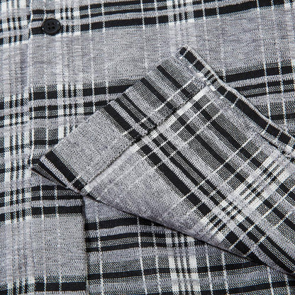 Plaid Hooded Button-Up Shirt