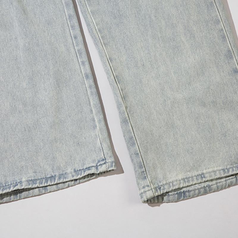 Wide-leg Multi Pockets Denim Jeans